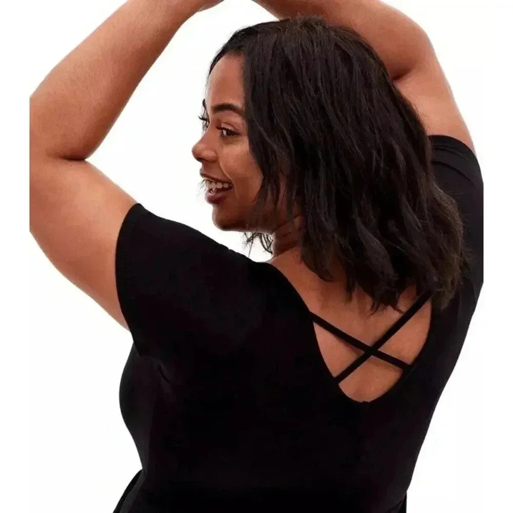 Torrid Women’s Ribbed Solid Black Midi Jersey‎ Sk… - image 2